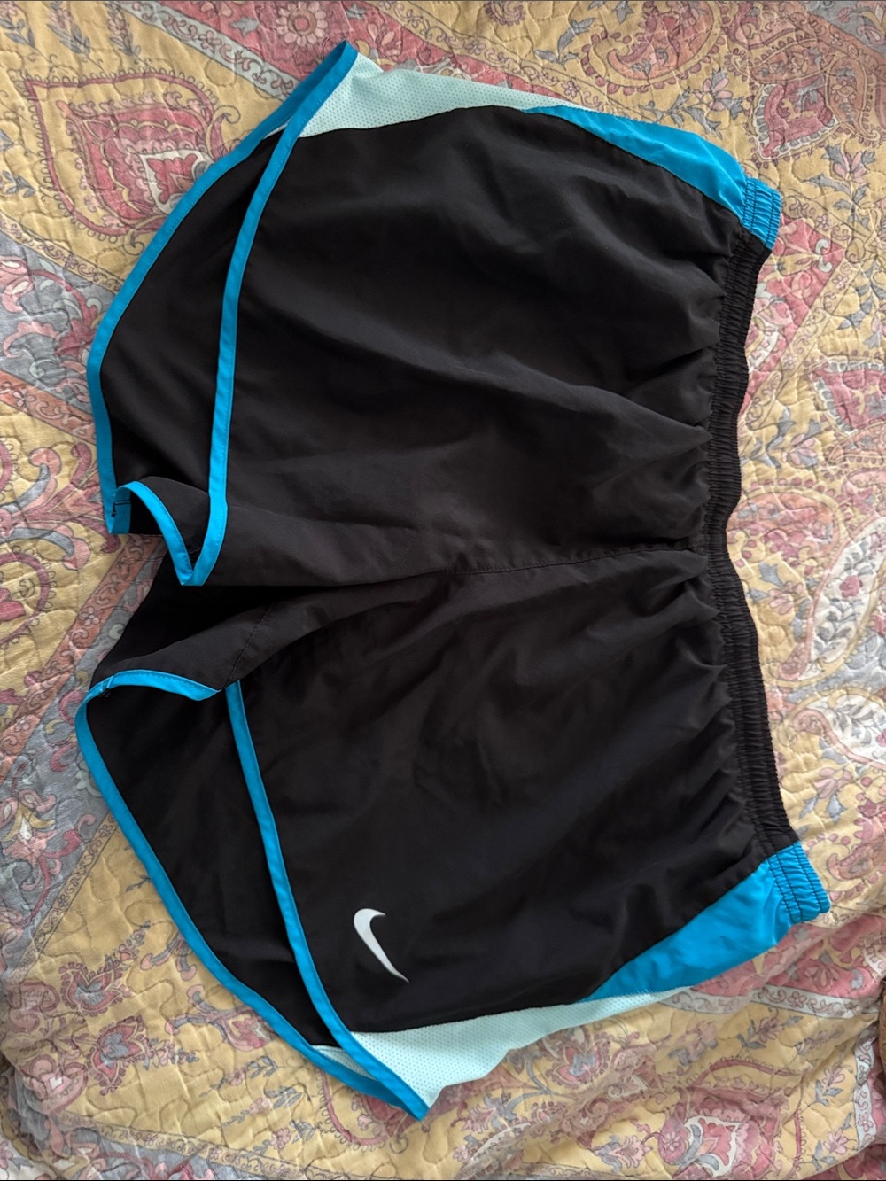 Nike Black Shorts with Bright Blue Trim
